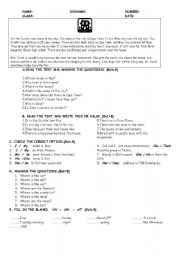 English Worksheet: first quiz