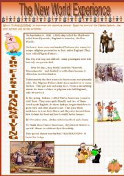 English Worksheet: THANKSGIVING - part 2  ( a 2 page document )