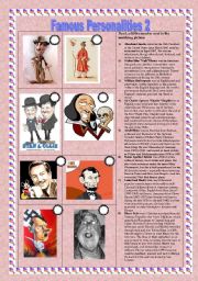 English Worksheet: Famous personalities part 2 (07.11.2010)