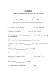 English Worksheet: Connectives