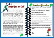 English Worksheet: Strike! You are Out!! - Reading Comprehension - Editable