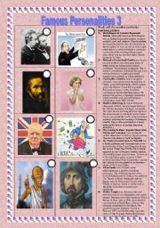 English Worksheet: Famous personalities part 4 (07.11.2010)