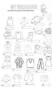 English Worksheet: My wardrobe