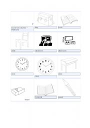 English Worksheet: classroom objects