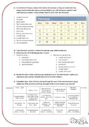 English Worksheet: Time expressions