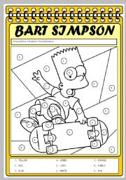 English Worksheet: COLOUR BART SIMPSON