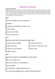 English worksheet: Running dictation 1