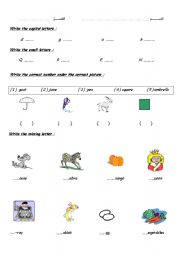 English worksheet: letters
