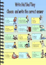 English Worksheet: PERSONAL PRONOUNS AND PRESENT CONTINUOUS