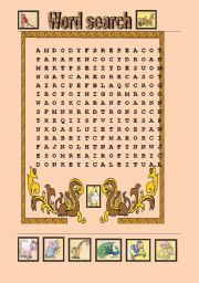 Word Search - Animals (with answer)