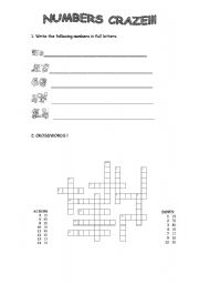 English worksheet: NUMBERS: FOCUS ON -TEEN AND -TY