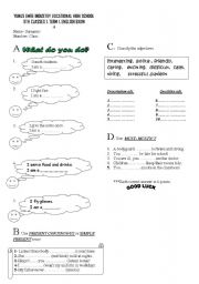 English worksheet: Exam for i ntermediate level