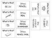 English Worksheet: Memory game cards - school things and clothes