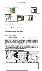 English Worksheet: Professions and subjects
