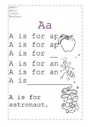 English Worksheet: ABC handwriting