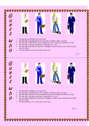 English Worksheet: Guess who!