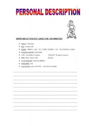 English worksheet: DESCRIPTION