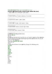 English worksheet: adjectives