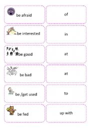 English Worksheet: Be + Adjective + Preposition + Gerund 