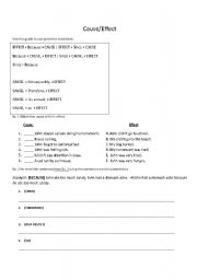 English Worksheet: Cause and Effect worksheet