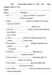 English Worksheet: Past Perfect