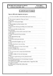 English Worksheet: Express Differeently