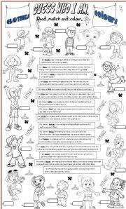 English Worksheet: clothes and colours