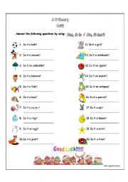 English Worksheet: Yes, it is - No, it isnt