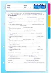 English Worksheet: Present Perfect vs Simple Past Tense