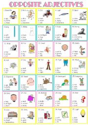 English Worksheet: opposite adjectives