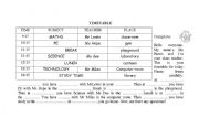 English Worksheet: SCHOOL TIMETABLE
