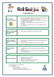 English Worksheet: get that job - useful phrases and tasks to create conversation on the phone