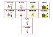 English worksheet: Regular verbs past simple flash cards memory game