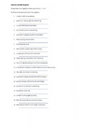 English Worksheet: Double negative Worksheet