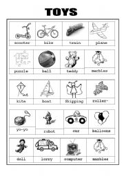 English Worksheet: Toys:Picture dictionary