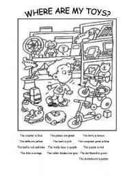 English Worksheet: Where are my toys?