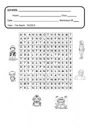 English Worksheet: FAMILY PUZZLE