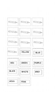 English worksheet: MEMMORY COLORS CARDS