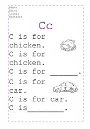 English Worksheet: ABC handwriting