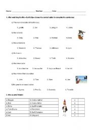 English worksheet: DVD worksheet - Surfs Up