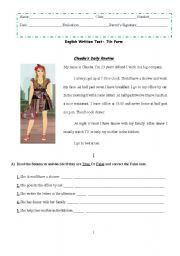 English Worksheet: Cluadias daily routine