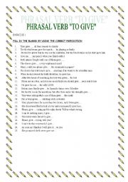 PHRASAL VERB TO GIVE