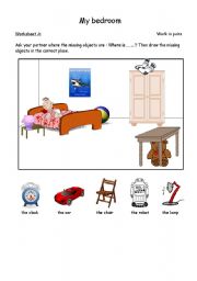 My bedroom - Prepositions of place