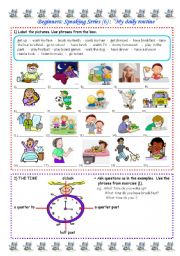 English Worksheet: Speaking series (6) - My daily routine