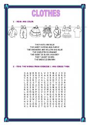 English Worksheet: CLOTHES