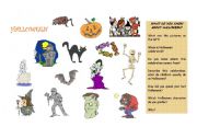 English Worksheet: halloween warm up  and wh-questions
