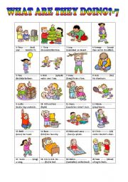 English Worksheet: WHAT ARE THEY DOING?-7