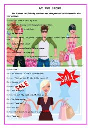 English Worksheet: At the store