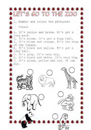 English Worksheet: ANIMALS AT THE ZOO