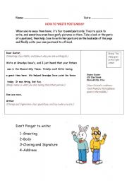 English Worksheet: Postcard writing